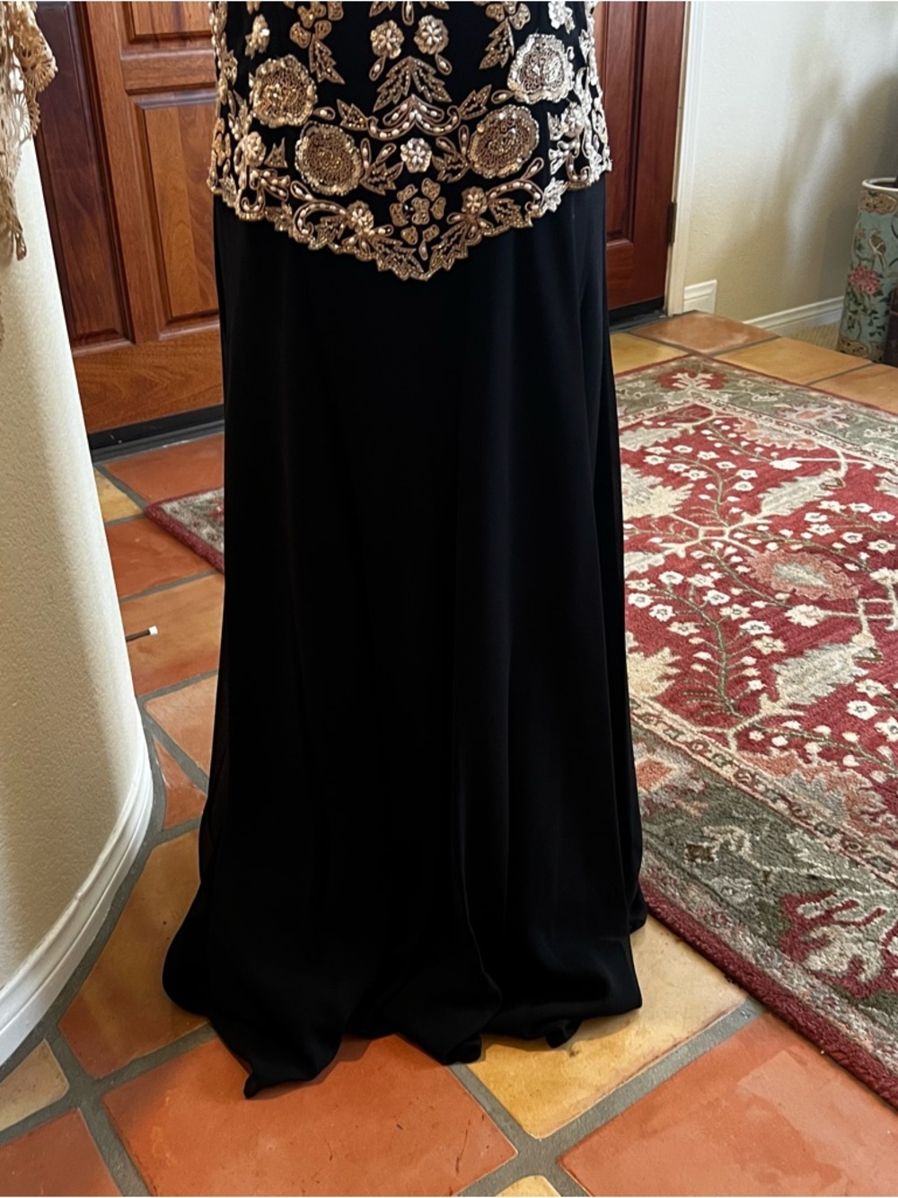 JKara Black Beaded Sleeveless Evening Gown Size 12 - Picture 2 of 13